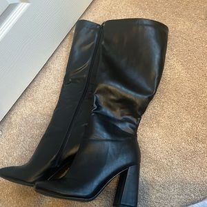 black zip up boots
